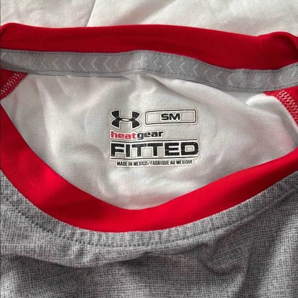 Under Armour Men's Gray and Red Baseball Jersey